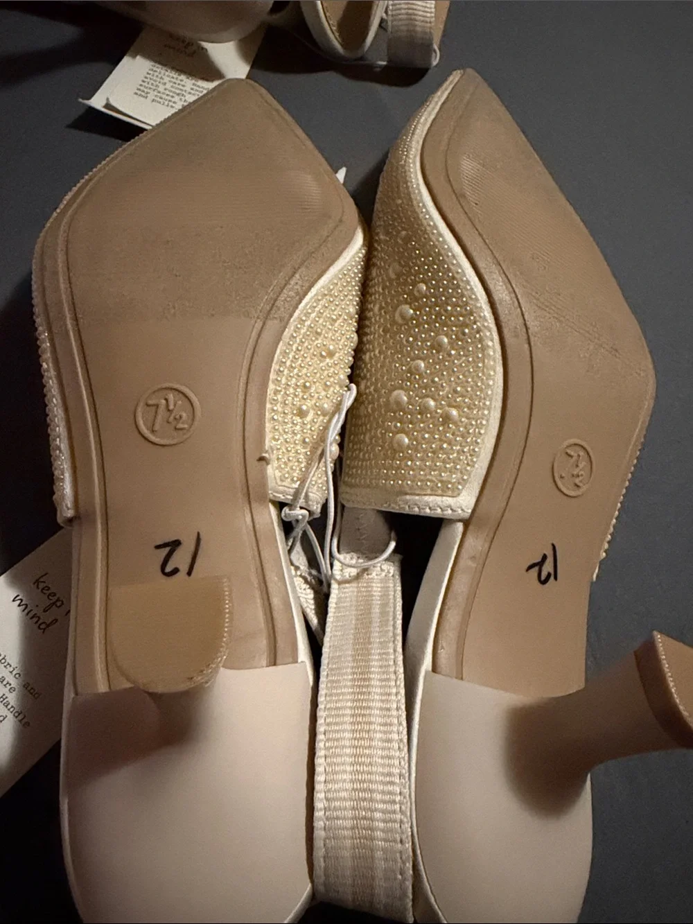 💜a new day Women's Milan Pearl Slingback Heels Size:7.5